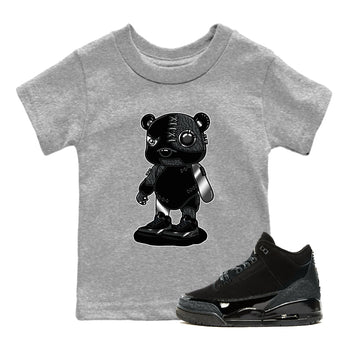 Air Jordan 3 Black Cat shirts to match jordans Cyborg Bear sneaker match tees Jordan 3 Retro Black Cat best t shirts to wear with jordans SNRT Sneaker Tees Youth Baby Heather Grey 1 tee