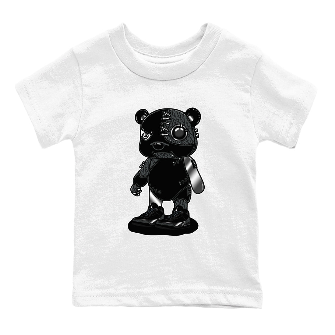 Air Jordan 3 Black Cat shirts to match jordans Cyborg Bear sneaker match tees Jordan 3 Retro Black Cat best t shirts to wear with jordans SNRT Sneaker Tees Youth Baby White 2 tee