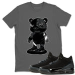 Air Jordan 3 Black Cat shirts to match jordans Cyborg Bear sneaker match tees Jordan 3 Retro Black Cat best t shirts to wear with jordans SNRT Sneaker Tees unisex cotton Cool Grey 1 shirts