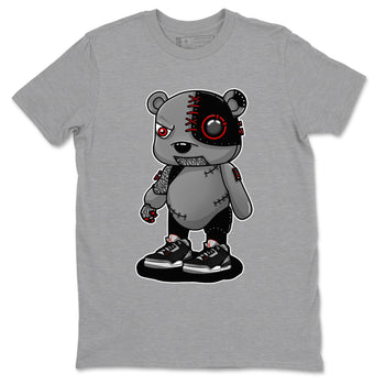 3s Black Cement shirts to match jordans Cyborg Bear sneaker match tees Air Jordan 3 Retro OG Black Cement match shoes to clothes SNRT Sneaker Tees unisex cotton Heather Grey 2 shirts
