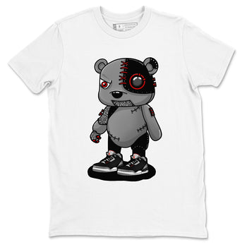 3s Black Cement shirts to match jordans Cyborg Bear sneaker match tees Air Jordan 3 Retro OG Black Cement match shoes to clothes SNRT Sneaker Tees unisex cotton White 2 shirts