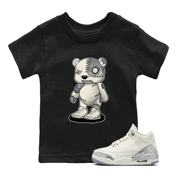 3s WMNS Sail and Cement Grey shirts to match jordans Cyborg Bear graphic tees Air Jordan 3 Sail and Cement Grey match shoes to clothes SNRT Sneaker Tees Youth Baby Black 1 tee