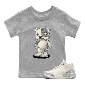 3s WMNS Sail and Cement Grey shirts to match jordans Cyborg Bear graphic tees Air Jordan 3 Sail and Cement Grey match shoes to clothes SNRT Sneaker Tees Youth Baby Heather Grey 1 tee