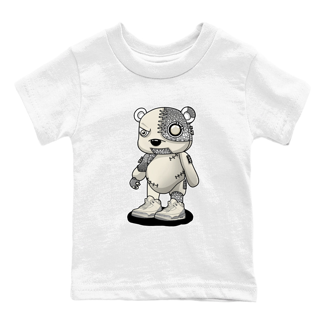 3s WMNS Sail and Cement Grey shirts to match jordans Cyborg Bear graphic tees Air Jordan 3 Sail and Cement Grey match shoes to clothes SNRT Sneaker Tees Youth Baby White 2 tee