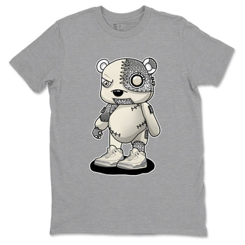 3s WMNS Sail and Cement Grey shirts to match jordans Cyborg Bear graphic tees Air Jordan 3 Sail and Cement Grey match shoes to clothes SNRT Sneaker Tees unisex cotton Heather Grey 2 shirts
