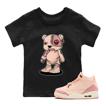 Air Jordan 3 "Treat Yourself" Washed Coral shirts to Special Valentine's Day Cyborg Bear sneaker match tees Jordan 3 Valentine's Day best t shirts to wear with jordans SNRT Sneaker Tees Youth Baby Black 1 tee