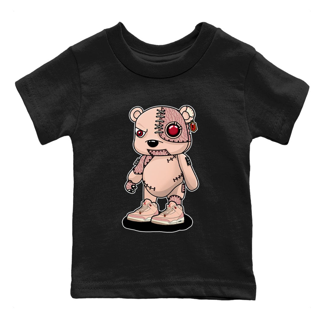 Air Jordan 3 "Treat Yourself" Washed Coral shirts to Special Valentine's Day Cyborg Bear sneaker match tees Jordan 3 Valentine's Day best t shirts to wear with jordans SNRT Sneaker Tees Youth Baby Black 2 tee