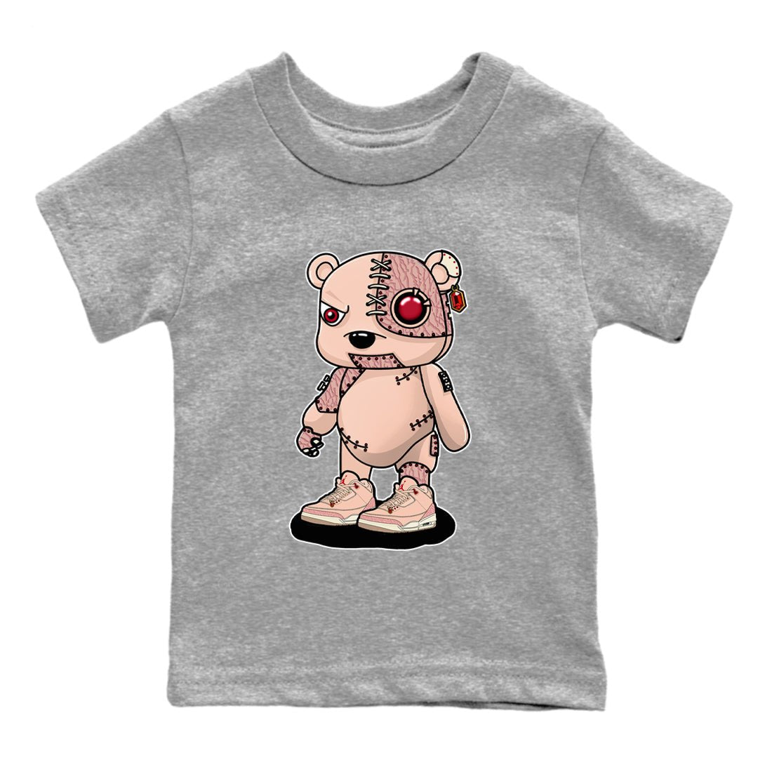 Air Jordan 3 "Treat Yourself" Washed Coral shirts to Special Valentine's Day Cyborg Bear sneaker match tees Jordan 3 Valentine's Day best t shirts to wear with jordans SNRT Sneaker Tees Youth Baby Heather Grey 2 tee