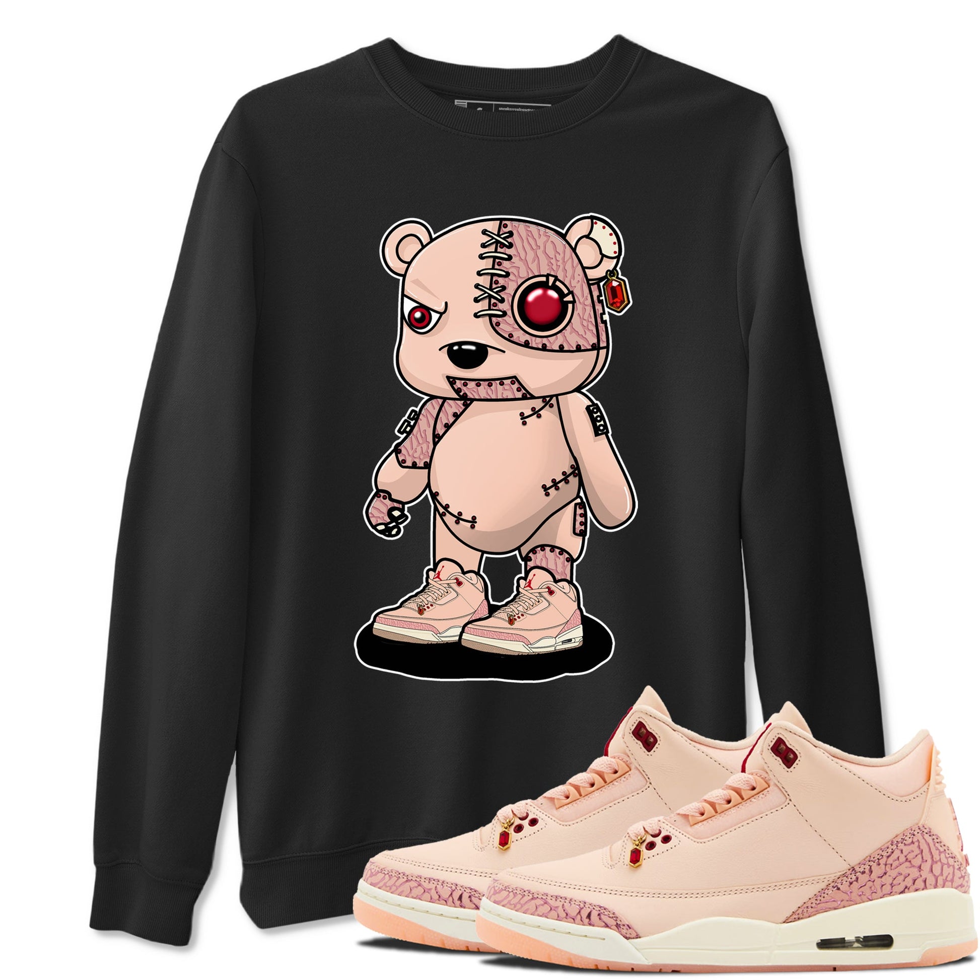 Air Jordan 3 "Treat Yourself" Washed Coral shirts to Special Valentine's Day Cyborg Bear sneaker match tees Jordan 3 Valentine's Day best t shirts to wear with jordans SNRT Sneaker Tees Graphic Tee Black 1 shirts