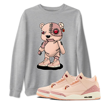 Air Jordan 3 "Treat Yourself" Washed Coral shirts to Special Valentine's Day Cyborg Bear sneaker match tees Jordan 3 Valentine's Day best t shirts to wear with jordans SNRT Sneaker Tees Graphic Tee Heather Grey 1 shirts