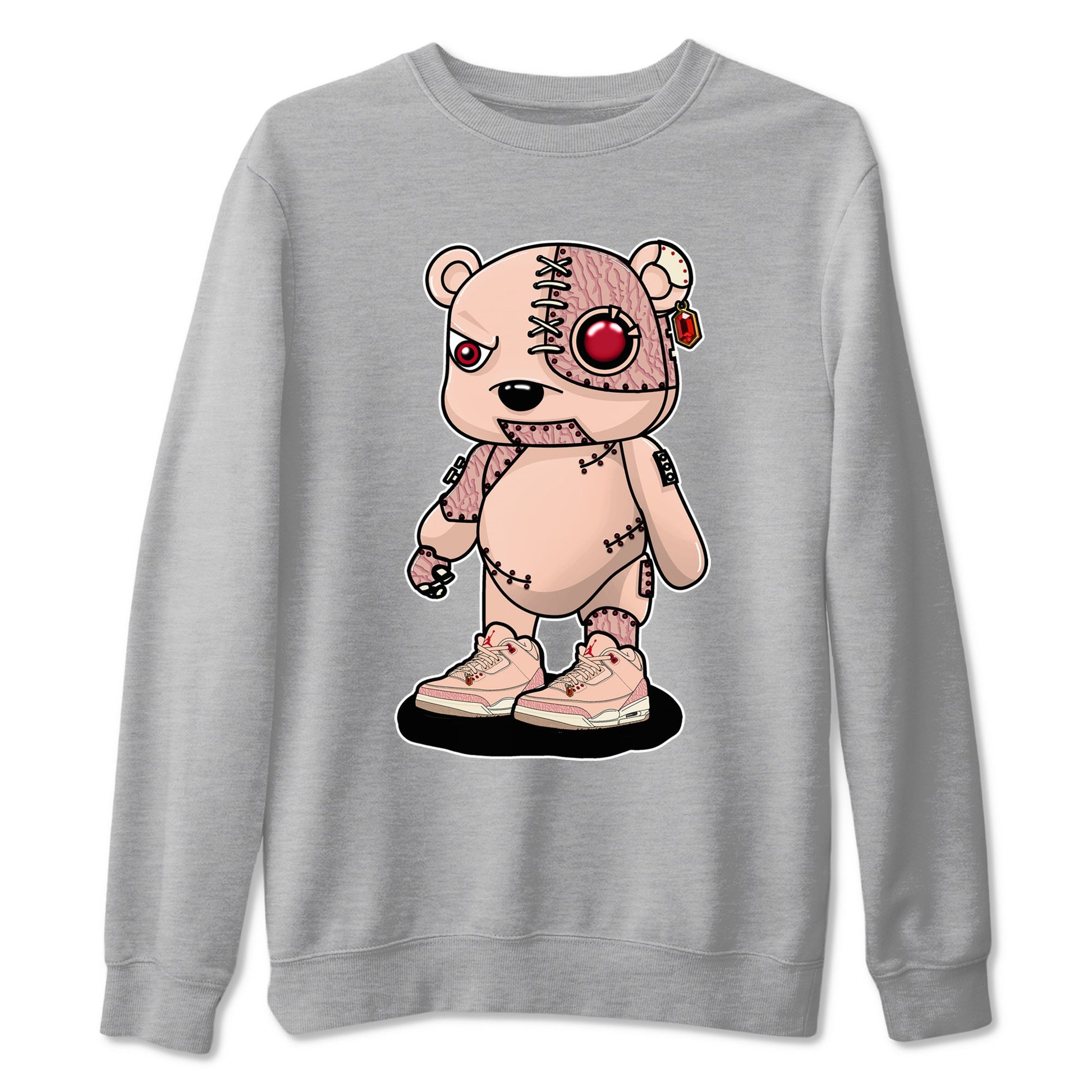 Air Jordan 3 "Treat Yourself" Washed Coral shirts to Special Valentine's Day Cyborg Bear sneaker match tees Jordan 3 Valentine's Day best t shirts to wear with jordans SNRT Sneaker Tees Graphic Tee Heather Grey 2 shirts