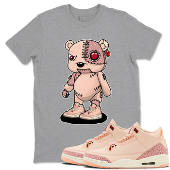 Air Jordan 3 "Treat Yourself" Washed Coral shirts to Special Valentine's Day Cyborg Bear sneaker match tees Jordan 3 Valentine's Day best t shirts to wear with jordans SNRT Sneaker Tees Graphic Tee Heather Grey 1 shirts
