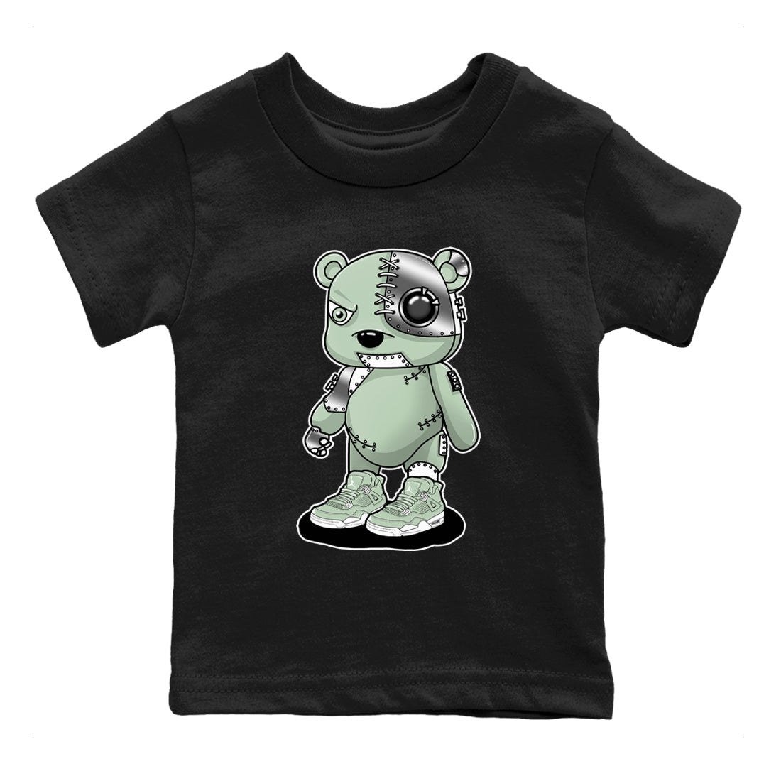 4s seafoam shirts to match jordans Cyborg Bear sneaker match tees Air Jordan 4 Abundance match shoes to clothes SNRT Sneaker Tees Youth Baby Black 2 tee