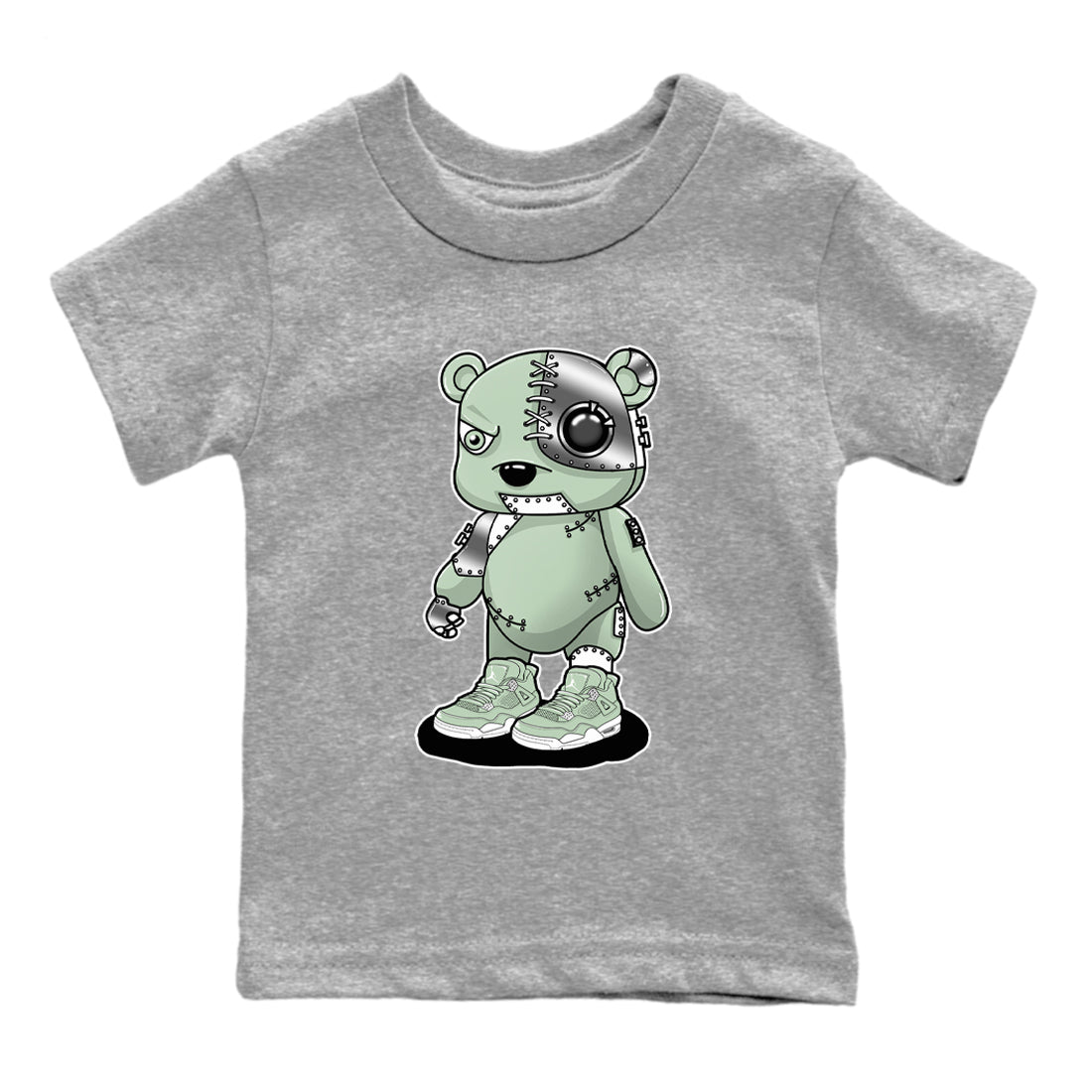 4s seafoam shirts to match jordans Cyborg Bear sneaker match tees Air Jordan 4 Abundance match shoes to clothes SNRT Sneaker Tees Youth Baby Heather Grey 2 tee