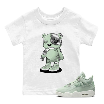 4s seafoam shirts to match jordans Cyborg Bear sneaker match tees Air Jordan 4 Abundance match shoes to clothes SNRT Sneaker Tees Youth Baby White 1 tee