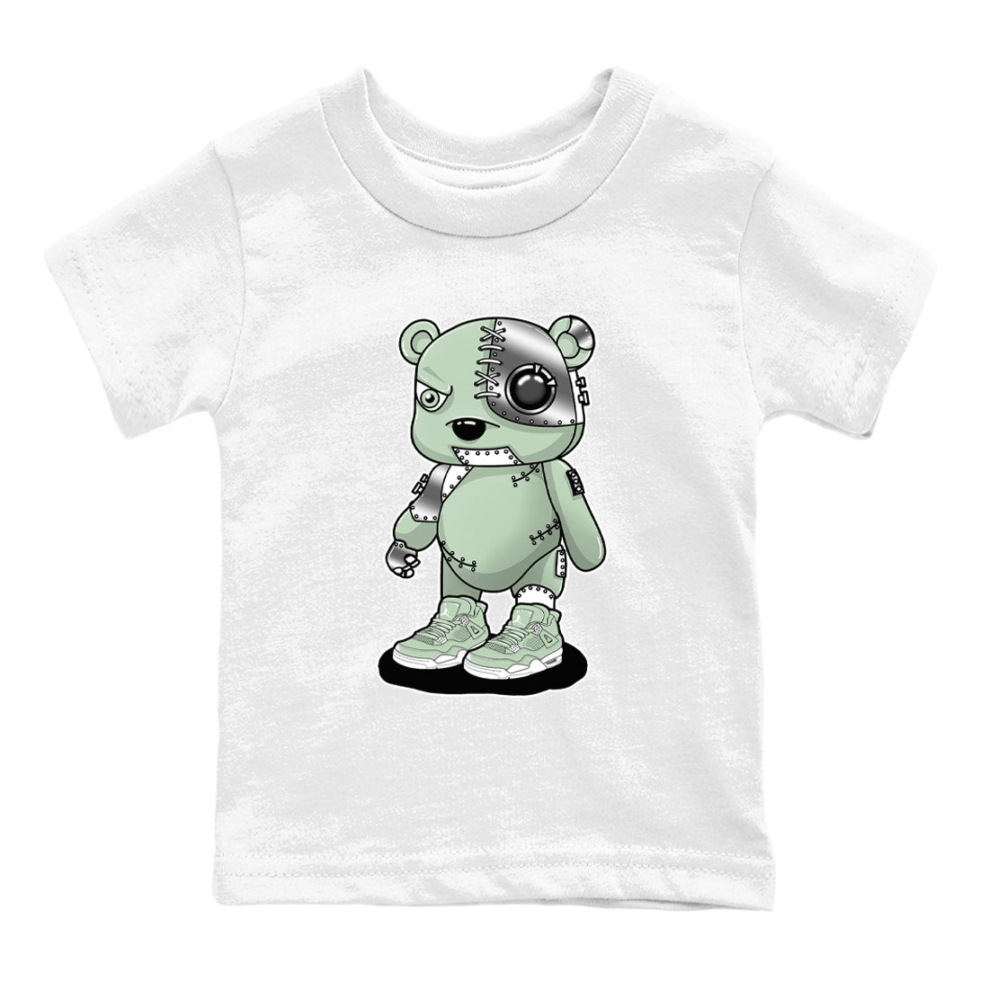4s seafoam shirts to match jordans Cyborg Bear sneaker match tees Air Jordan 4 Abundance match shoes to clothes SNRT Sneaker Tees Youth Baby White 2 tee
