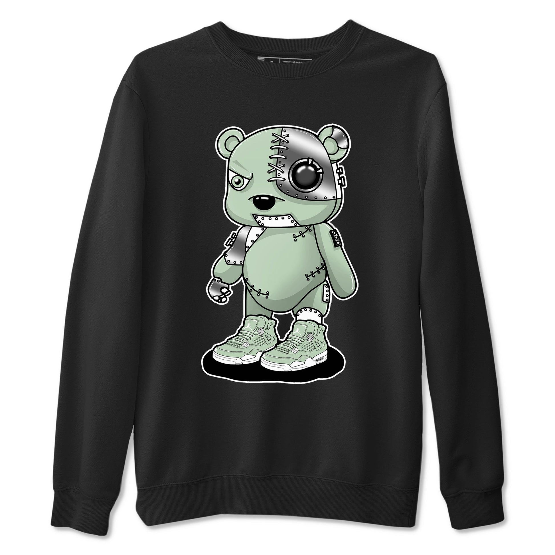 4s seafoam shirts to match jordans Cyborg Bear sneaker match tees Air Jordan 4 Abundance match shoes to clothes SNRT Sneaker Tees unisex cotton Black 2 shirts