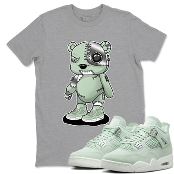 4s seafoam shirts to match jordans Cyborg Bear sneaker match tees Air Jordan 4 Abundance match shoes to clothes SNRT Sneaker Tees unisex cotton Heather Grey 1 shirts