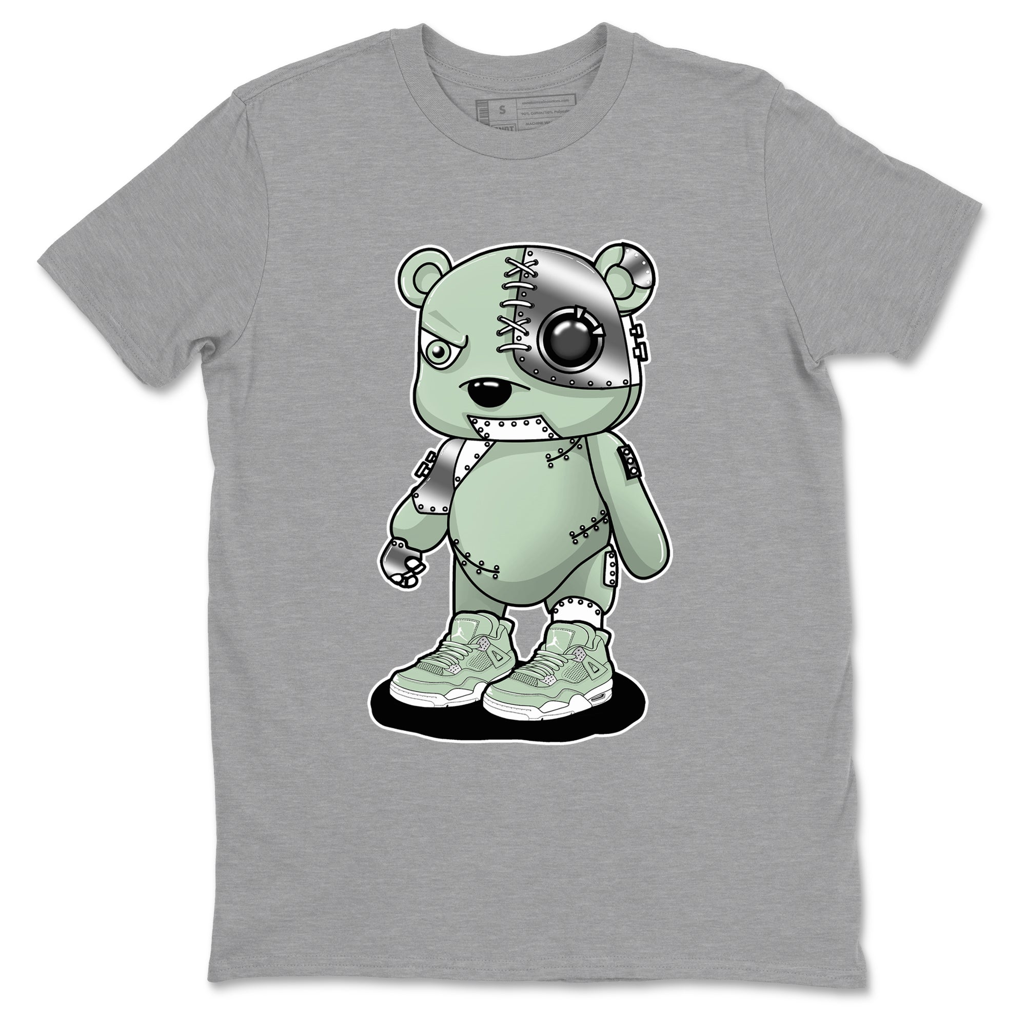4s seafoam shirts to match jordans Cyborg Bear sneaker match tees Air Jordan 4 Abundance match shoes to clothes SNRT Sneaker Tees unisex cotton Heather Grey 2 shirts
