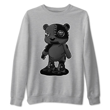 4s Black Cat shirts to match jordans Cyborg Bear sneaker match tees Air Jordan 4 Black Cat match shoes to clothes SNRT Sneaker Tees unisex cotton Heather Grey 2 shirts