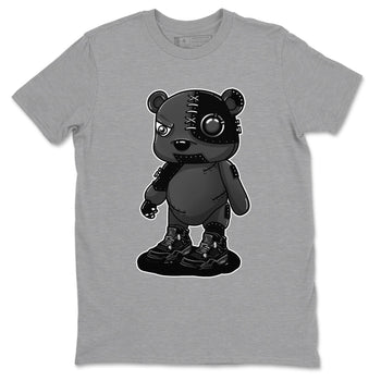 4s Black Cat shirts to match jordans Cyborg Bear sneaker match tees Air Jordan 4 Black Cat match shoes to clothes SNRT Sneaker Tees unisex cotton Heather Grey 2 shirts