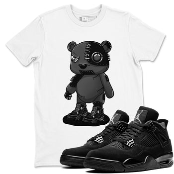 4s Black Cat shirts to match jordans Cyborg Bear sneaker match tees Air Jordan 4 Black Cat match shoes to clothes SNRT Sneaker Tees unisex cotton White 1 shirts