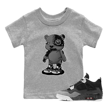 4s Fear shirts to match jordans Cyborg Bear sneaker match tees Air Jordan 4 Retro Fear match shoes to clothes SNRT Sneaker Tees Youth Baby Heather Grey 1 tee