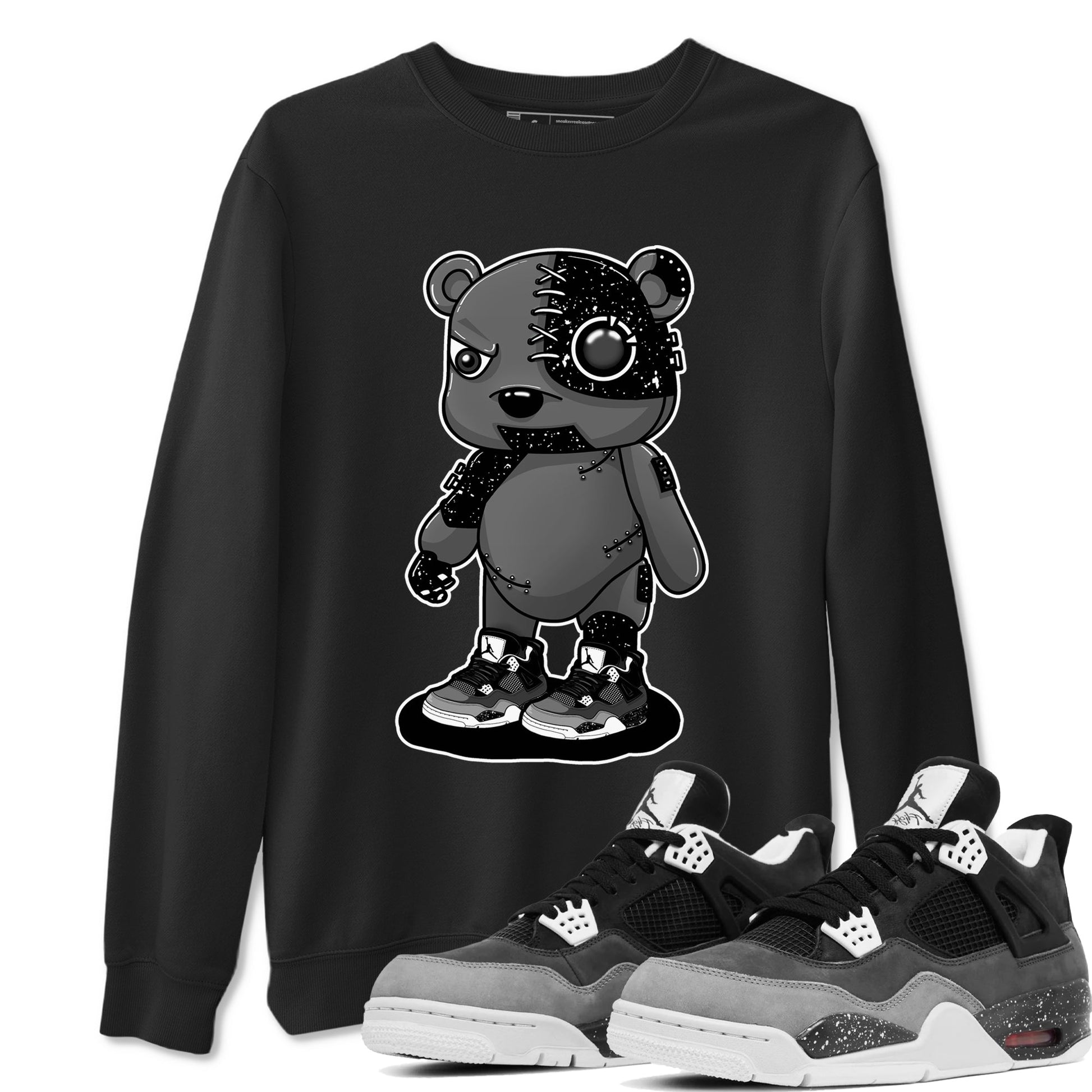 4s Fear shirts to match jordans Cyborg Bear sneaker match tees Air Jordan 4 Retro Fear match shoes to clothes SNRT Sneaker Tees unisex cotton Black 1 shirts