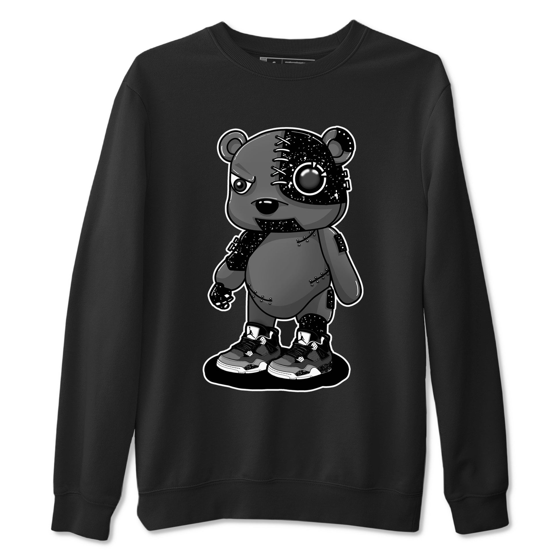 4s Fear shirts to match jordans Cyborg Bear sneaker match tees Air Jordan 4 Retro Fear match shoes to clothes SNRT Sneaker Tees unisex cotton Black 2 shirts