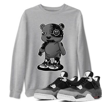 4s Fear shirts to match jordans Cyborg Bear sneaker match tees Air Jordan 4 Retro Fear match shoes to clothes SNRT Sneaker Tees unisex cotton Heather Grey 1 shirts