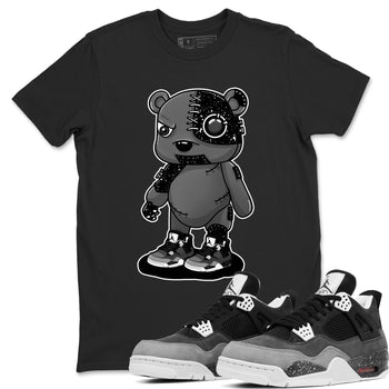 4s Fear shirts to match jordans Cyborg Bear sneaker match tees Air Jordan 4 Retro Fear match shoes to clothes SNRT Sneaker Tees unisex cotton Black 1 shirts