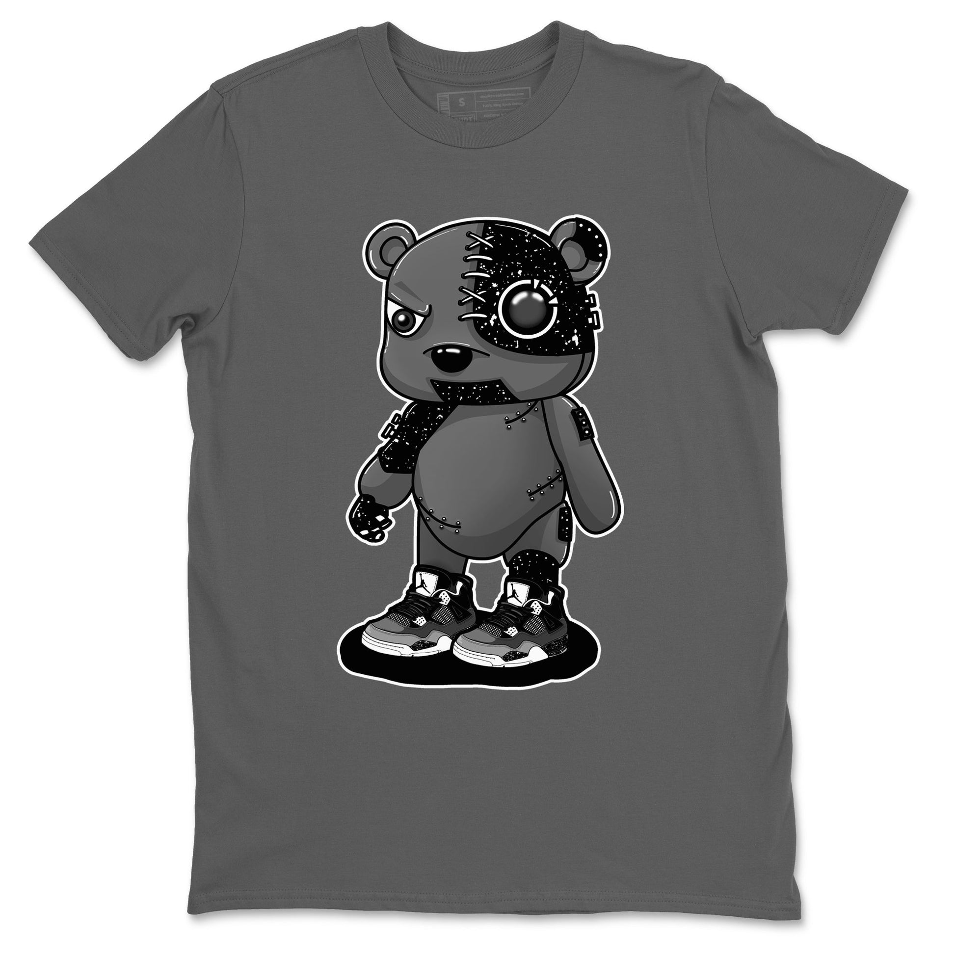 4s Fear shirts to match jordans Cyborg Bear sneaker match tees Air Jordan 4 Retro Fear match shoes to clothes SNRT Sneaker Tees unisex cotton Cool Grey 2 shirts