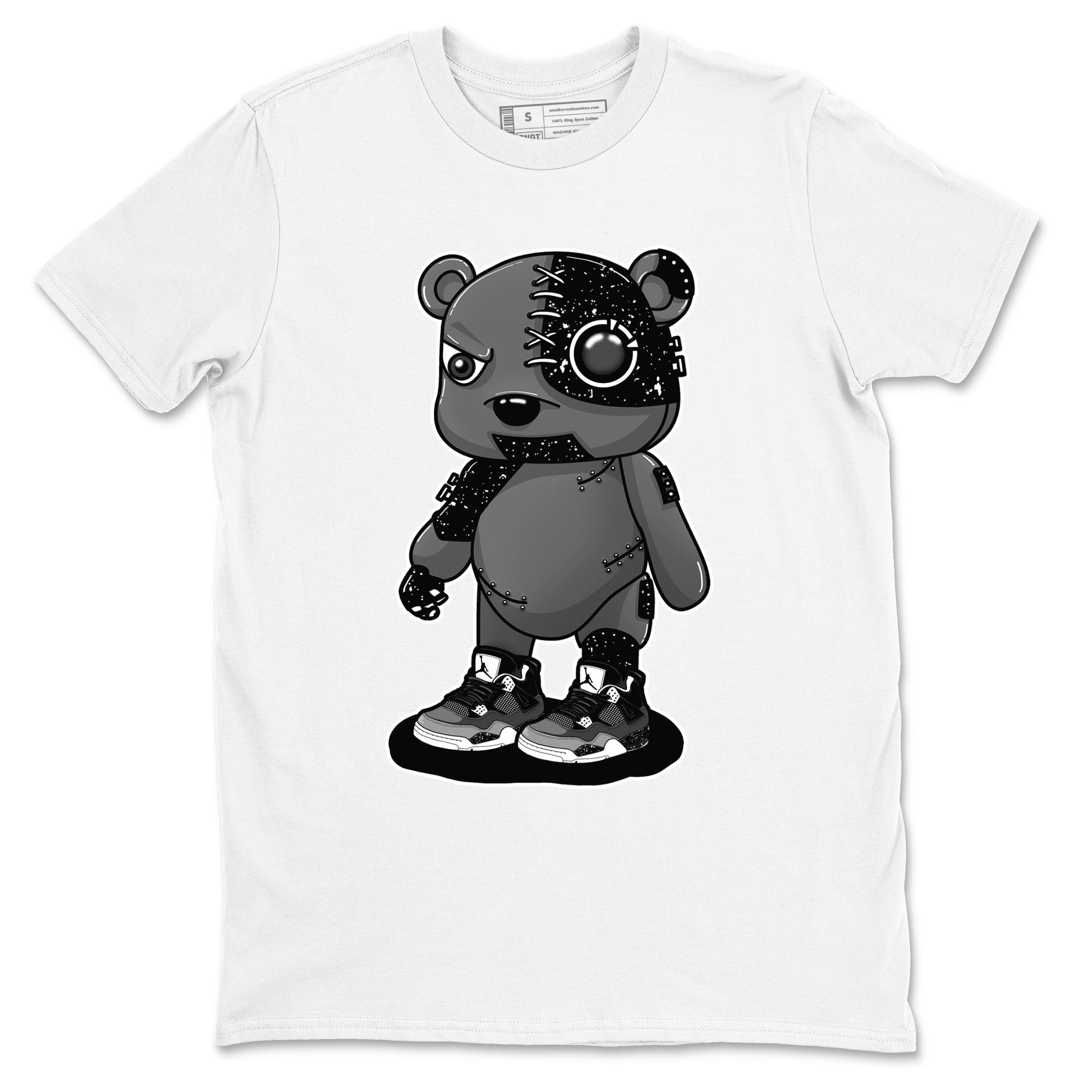4s Fear shirts to match jordans Cyborg Bear sneaker match tees Air Jordan 4 Retro Fear match shoes to clothes SNRT Sneaker Tees unisex cotton White 2 shirts