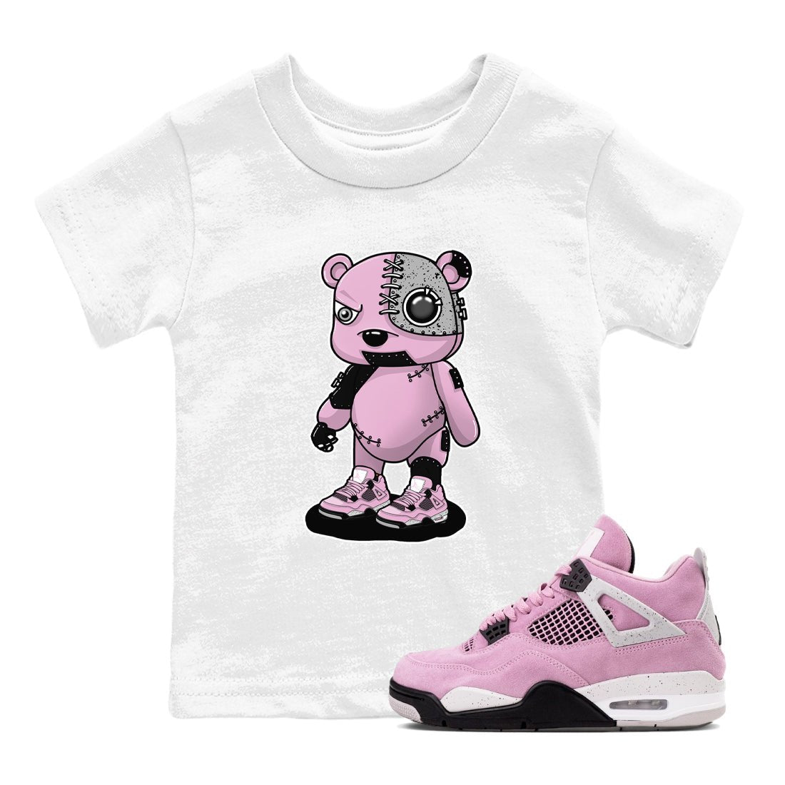 4s Retro Orchid shirts to match jordans Cyborg Bear sneaker match tees Air Jordan 4 WMNS Orchid match shoes to clothes SNRT Sneaker Tees Youth Baby White 1 tee