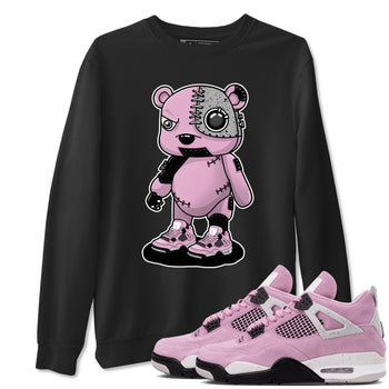 4s Retro Orchid shirts to match jordans Cyborg Bear sneaker match tees Air Jordan 4 WMNS Orchid match shoes to clothes SNRT Sneaker Tees unisex cotton Black 1 shirts
