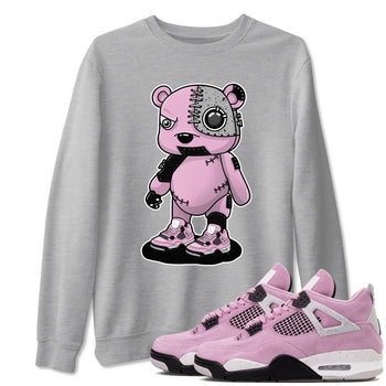 4s Retro Orchid shirts to match jordans Cyborg Bear sneaker match tees Air Jordan 4 WMNS Orchid match shoes to clothes SNRT Sneaker Tees unisex cotton Heather Grey 1 shirts