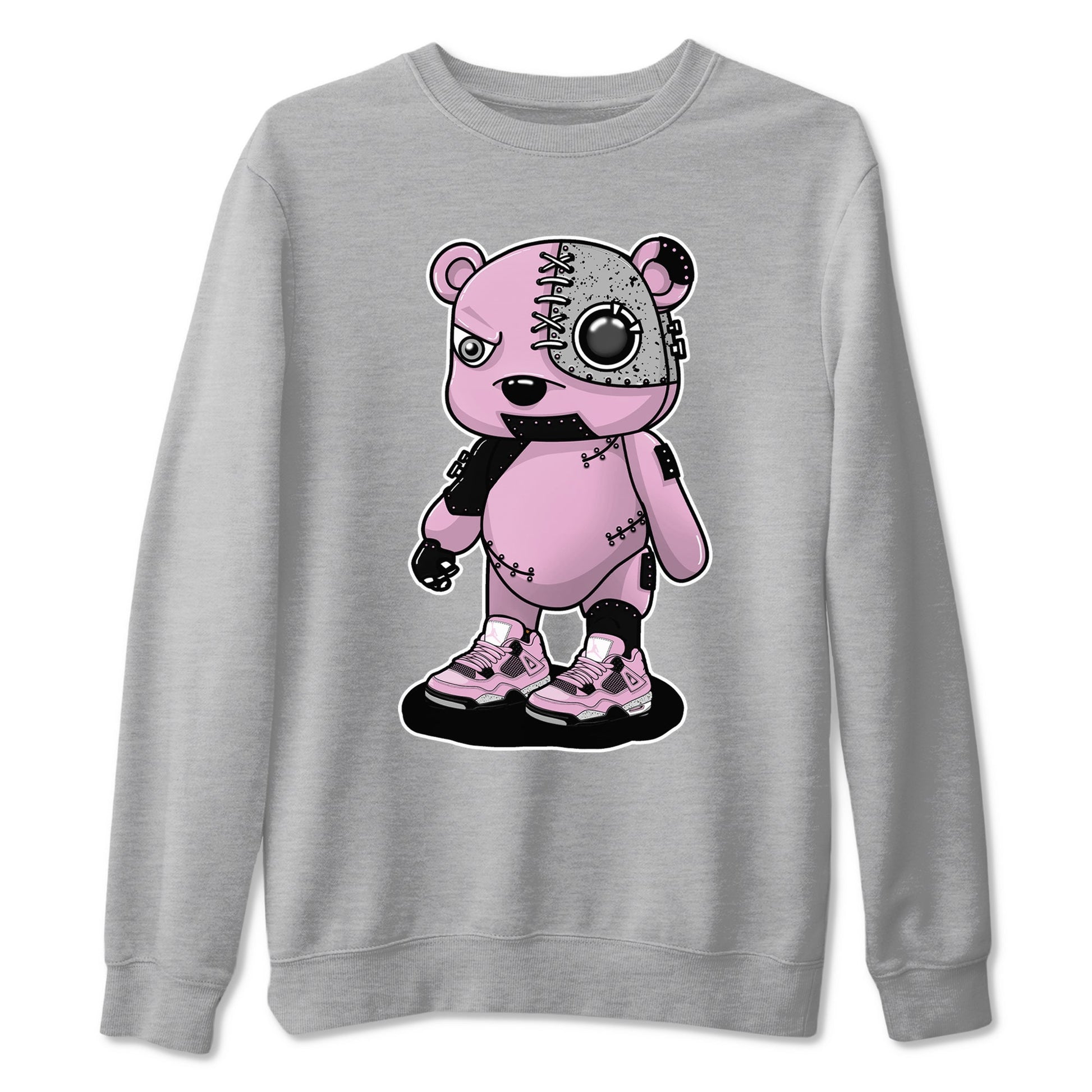 4s Retro Orchid shirts to match jordans Cyborg Bear sneaker match tees Air Jordan 4 WMNS Orchid match shoes to clothes SNRT Sneaker Tees unisex cotton Heather Grey 2 shirts