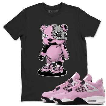 4s Retro Orchid shirts to match jordans Cyborg Bear sneaker match tees Air Jordan 4 WMNS Orchid match shoes to clothes SNRT Sneaker Tees unisex cotton Black 1 shirts