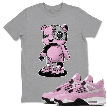 4s Retro Orchid shirts to match jordans Cyborg Bear sneaker match tees Air Jordan 4 WMNS Orchid match shoes to clothes SNRT Sneaker Tees unisex cotton Heather Grey 1 shirts