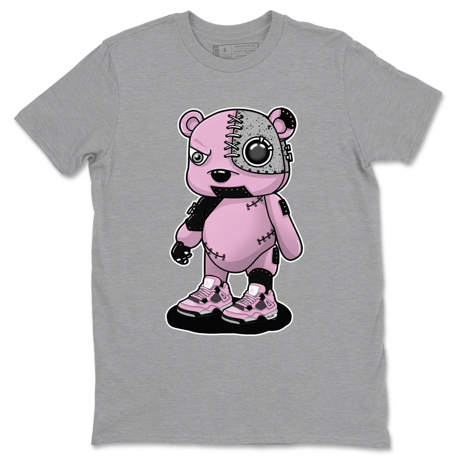 4s Retro Orchid shirts to match jordans Cyborg Bear sneaker match tees Air Jordan 4 WMNS Orchid match shoes to clothes SNRT Sneaker Tees unisex cotton Heather Grey 2 shirts