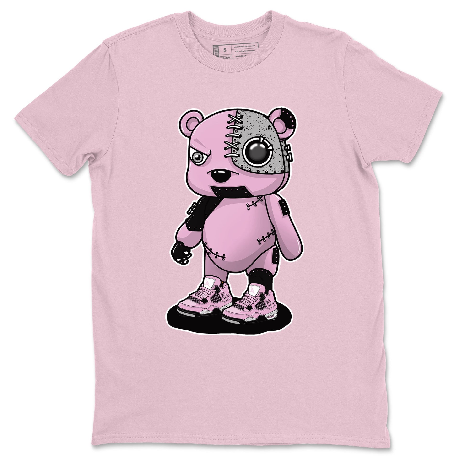 4s Retro Orchid shirts to match jordans Cyborg Bear sneaker match tees Air Jordan 4 WMNS Orchid match shoes to clothes SNRT Sneaker Tees unisex cotton Pink 2 shirts
