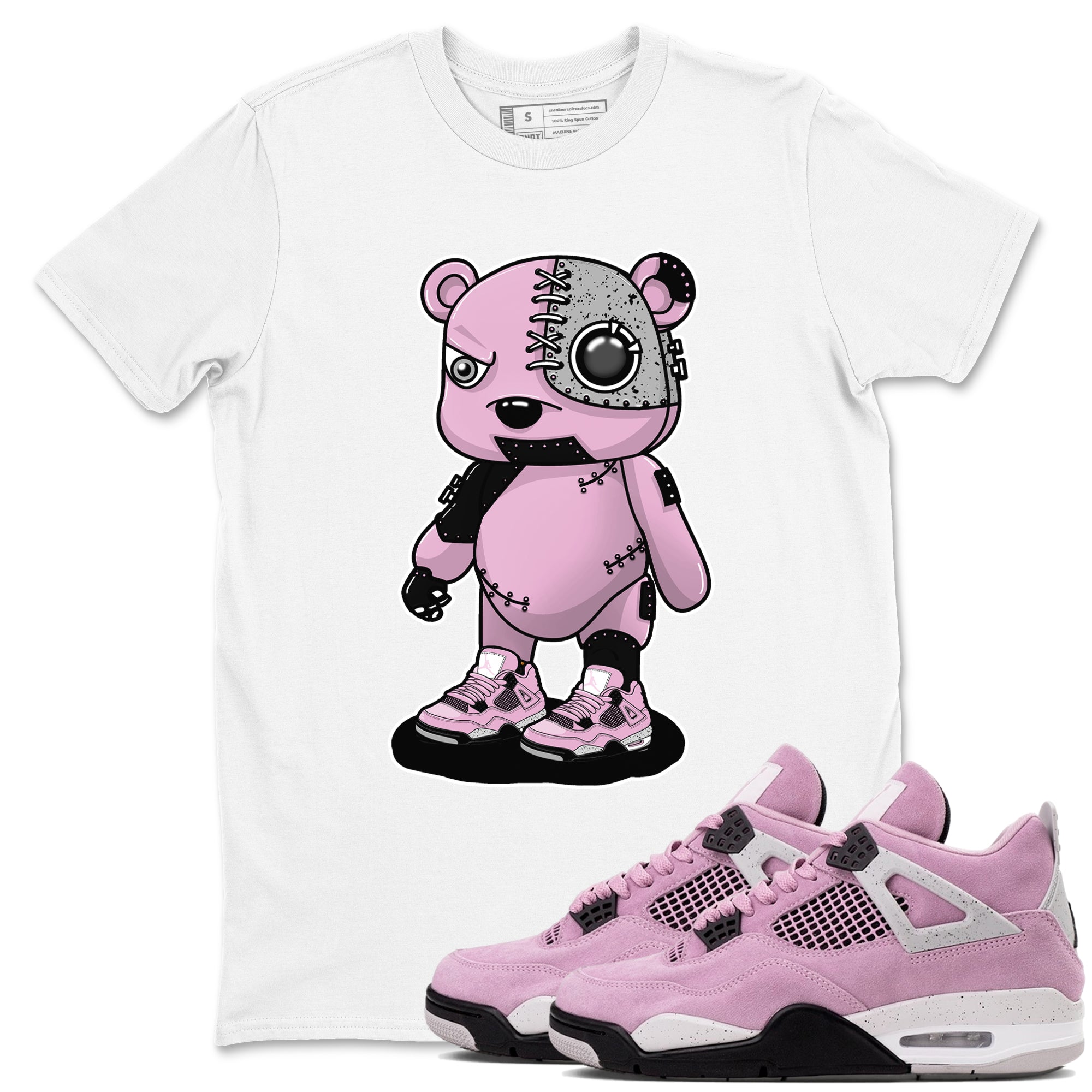 4s Retro Orchid shirts to match jordans Cyborg Bear sneaker match tees Air Jordan 4 WMNS Orchid match shoes to clothes SNRT Sneaker Tees unisex cotton White 1 shirts