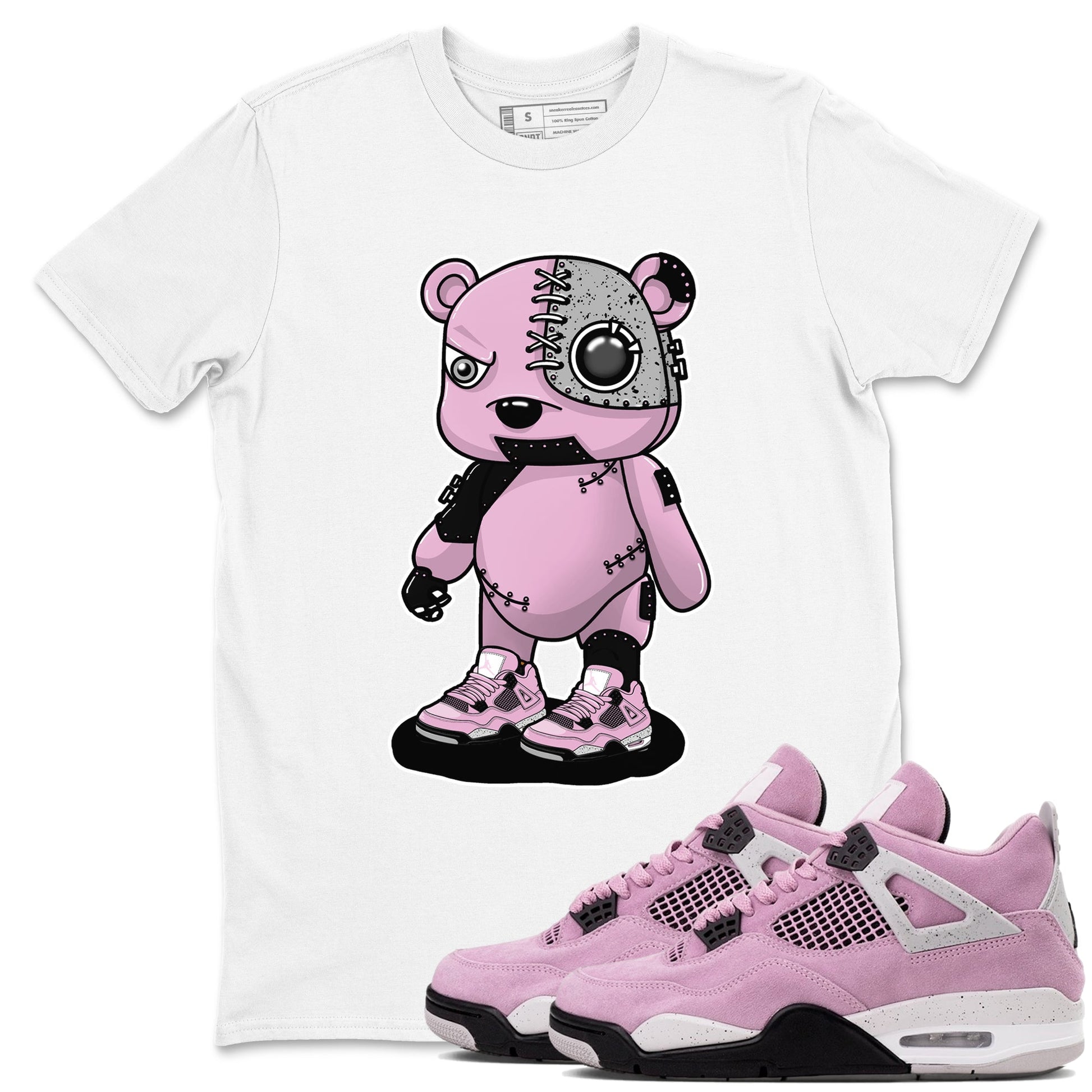 4s Retro Orchid shirts to match jordans Cyborg Bear sneaker match tees Air Jordan 4 WMNS Orchid match shoes to clothes SNRT Sneaker Tees unisex cotton White 1 shirts