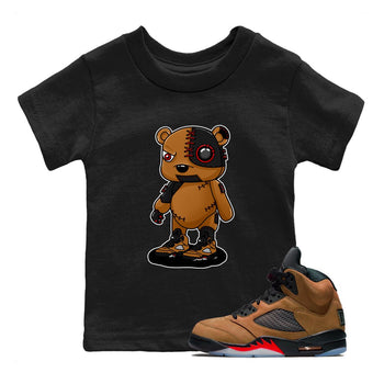 5s Archaeo Brown shirts to match jordans Cyborg Bear sneaker match tees Air Jordan 5 Archaeo Brown match shoes to clothes SNRT Sneaker Tees Youth Baby Black 1 tee