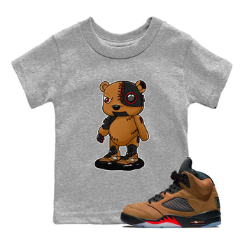 5s Archaeo Brown shirts to match jordans Cyborg Bear sneaker match tees Air Jordan 5 Archaeo Brown match shoes to clothes SNRT Sneaker Tees Youth Baby Heather Grey 1 tee