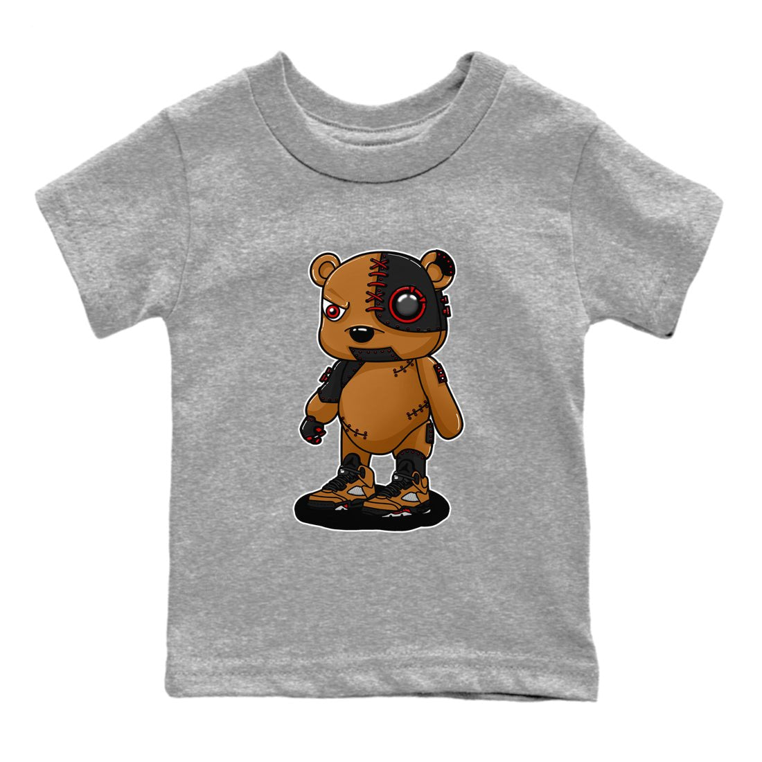 5s Archaeo Brown shirts to match jordans Cyborg Bear sneaker match tees Air Jordan 5 Archaeo Brown match shoes to clothes SNRT Sneaker Tees Youth Baby Heather Grey 2 tee
