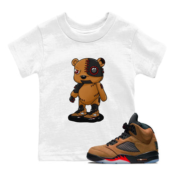 5s Archaeo Brown shirts to match jordans Cyborg Bear sneaker match tees Air Jordan 5 Archaeo Brown match shoes to clothes SNRT Sneaker Tees Youth Baby White 1 tee
