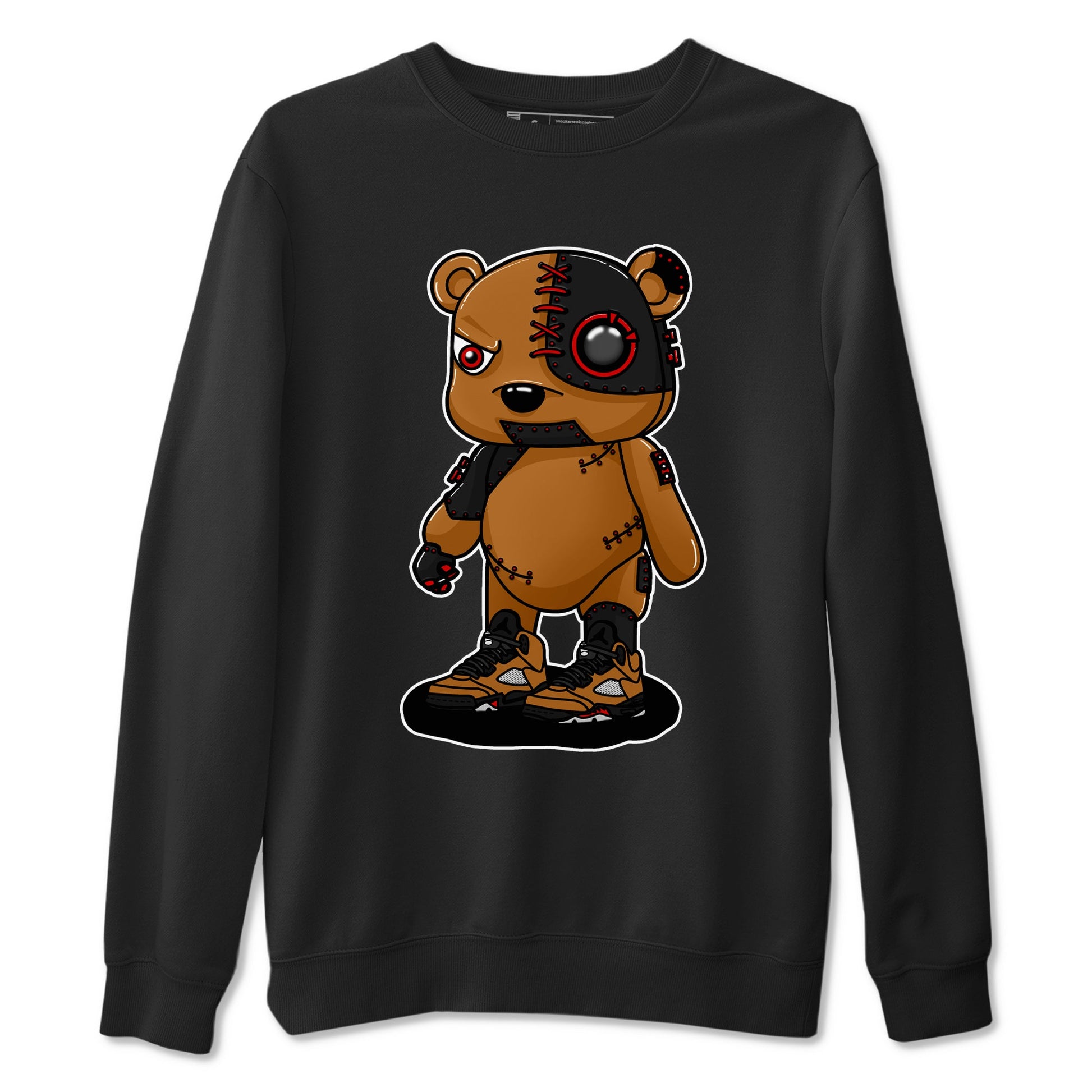 5s Archaeo Brown shirts to match jordans Cyborg Bear sneaker match tees Air Jordan 5 Archaeo Brown match shoes to clothes SNRT Sneaker Tees unisex cotton Black 2 shirts