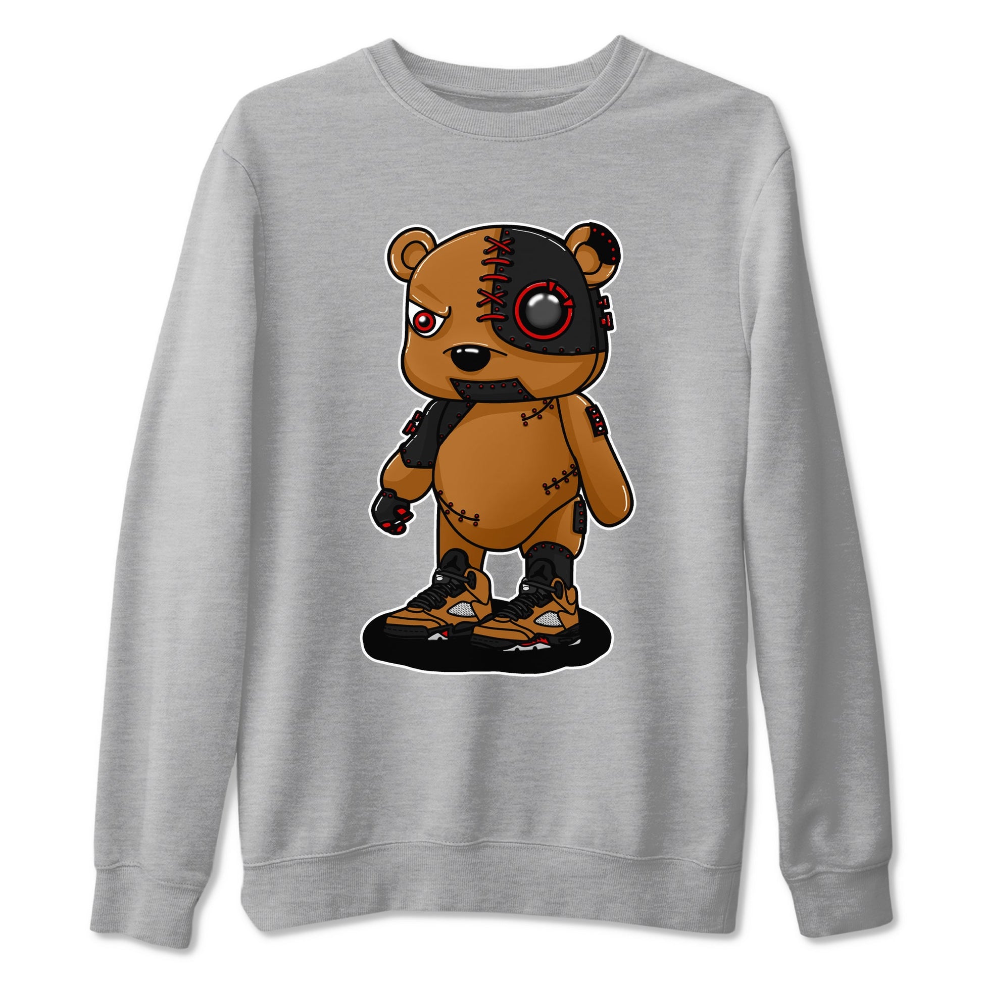 5s Archaeo Brown shirts to match jordans Cyborg Bear sneaker match tees Air Jordan 5 Archaeo Brown match shoes to clothes SNRT Sneaker Tees unisex cotton Heather Grey 2 shirts