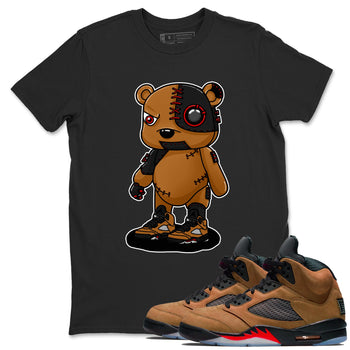 5s Archaeo Brown shirts to match jordans Cyborg Bear sneaker match tees Air Jordan 5 Archaeo Brown match shoes to clothes SNRT Sneaker Tees unisex cotton Black 1 shirts